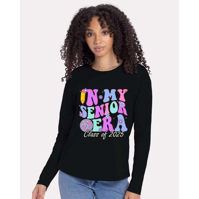 In My Senior Era Class Of 2025 Graduate Retro Groovy Gift Womens Cotton Relaxed Long Sleeve T-Shirt