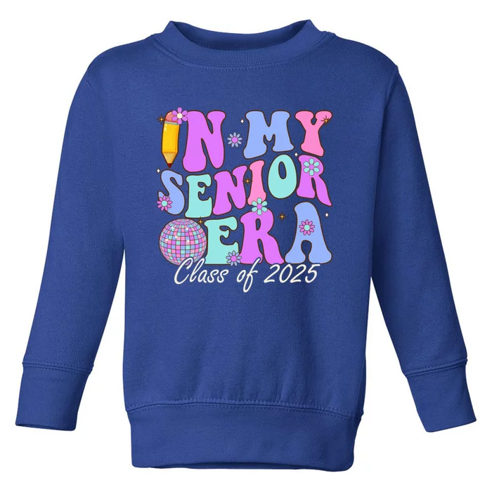 In My Senior Era Class Of 2025 Graduate Retro Groovy Gift Toddler Sweatshirt