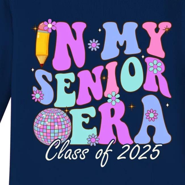 In My Senior Era Class Of 2025 Graduate Retro Groovy Gift Baby Long Sleeve Bodysuit