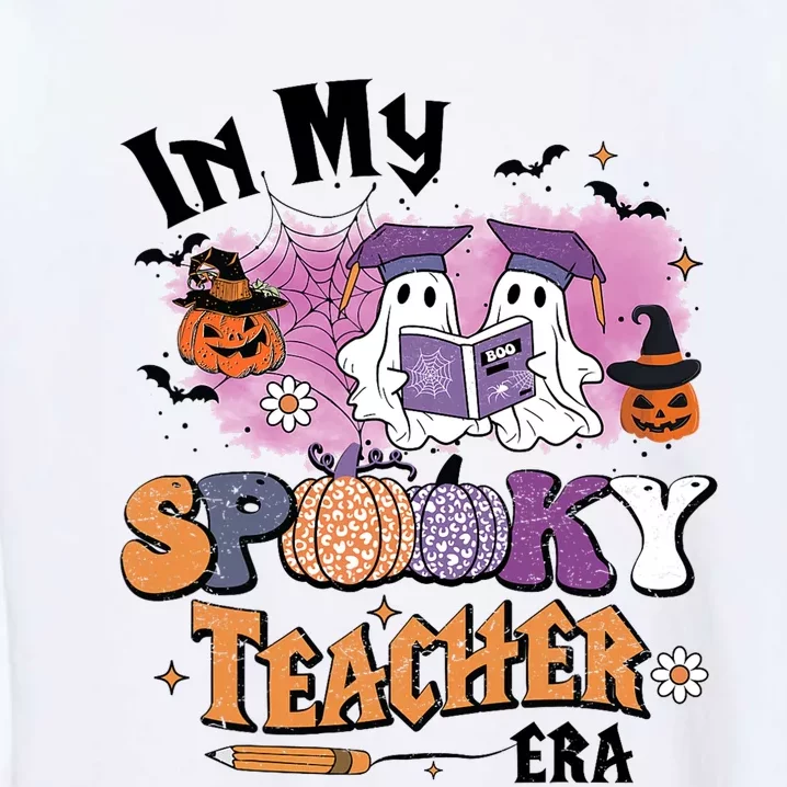 In My Spooky Teacher Era Retro Ghost Halloween Teachers Day Garment-Dyed Sweatshirt