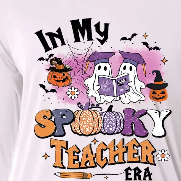 In My Spooky Teacher Era Retro Ghost Halloween Teachers Day Cooling Performance Long Sleeve Crew