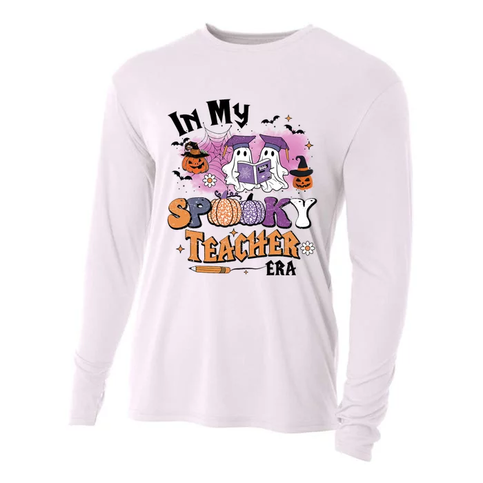 In My Spooky Teacher Era Retro Ghost Halloween Teachers Day Cooling Performance Long Sleeve Crew