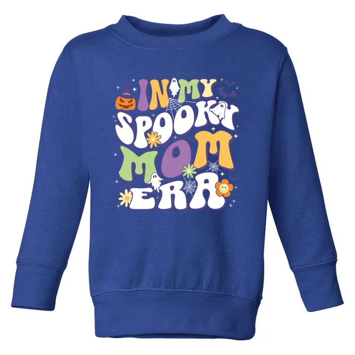 In My Spooky Mom Era Halloween Groovy Mama Retro Cute Gift Toddler Sweatshirt