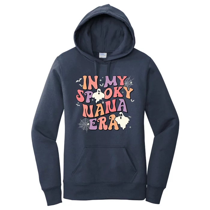 In My Spooky Nana Era Halloween Ghost Retro Groovy Grandma Cool Gift Women's Pullover Hoodie