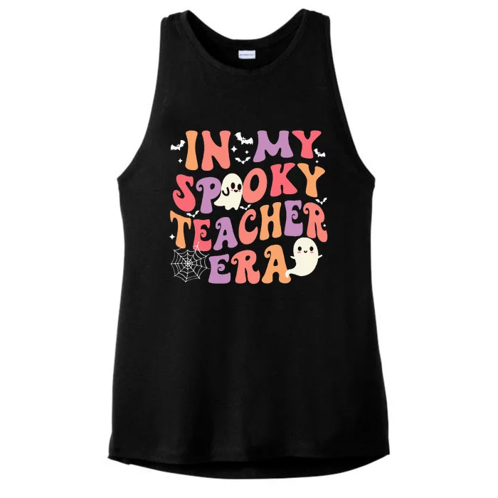 In My Spooky Teacher Era Ghost Halloween Retro Teachers Day Ladies Tri-Blend Wicking Tank