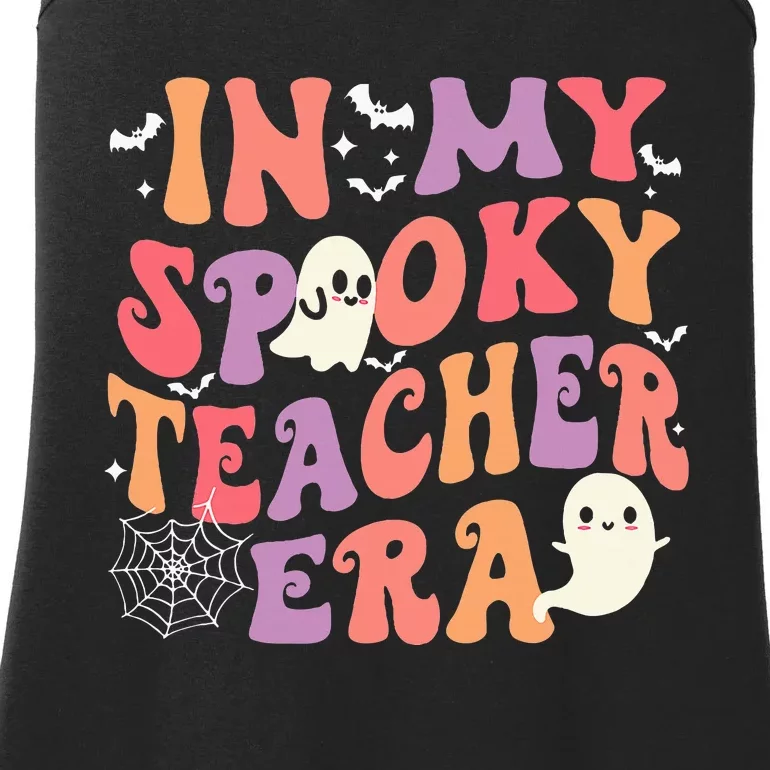 In My Spooky Teacher Era Ghost Halloween Retro Teachers Day Ladies Essential Tank