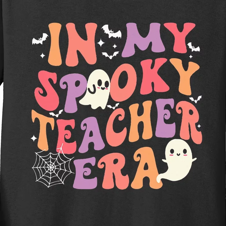 In My Spooky Teacher Era Ghost Halloween Retro Teachers Day Kids Long Sleeve Shirt