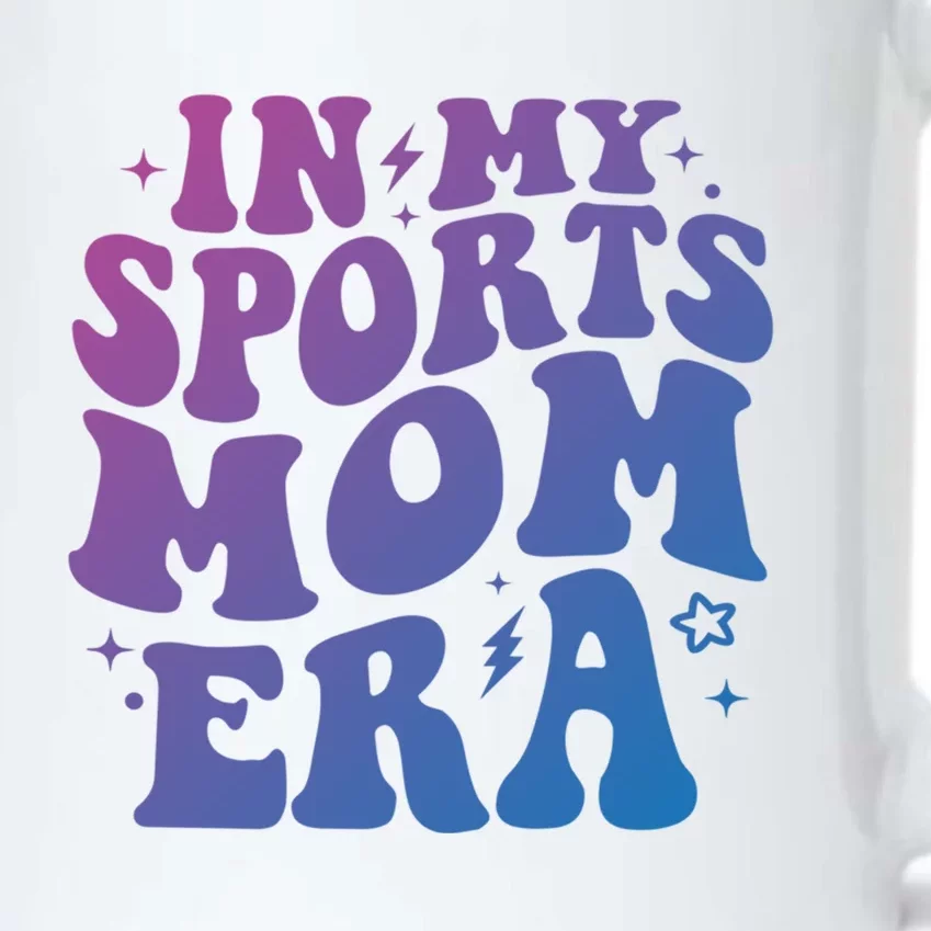 In My Sports Mom Era Groovy Sports Mama Football Basketball Meaningful Gift Black Color Changing Mug