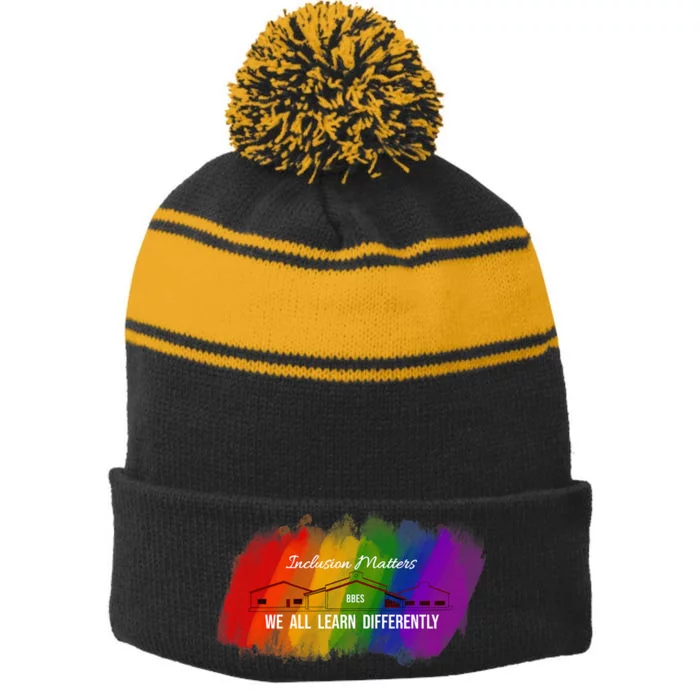 Inclusion Matters Special Education Stripe Pom Pom Beanie