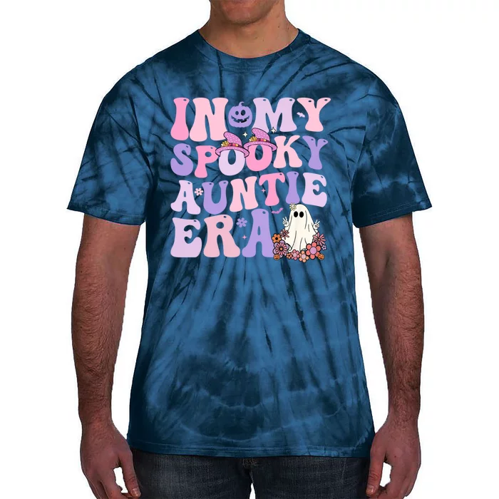 In My Spooky Auntie Era Retro Groovy Halloween Ghost Tie-Dye T-Shirt