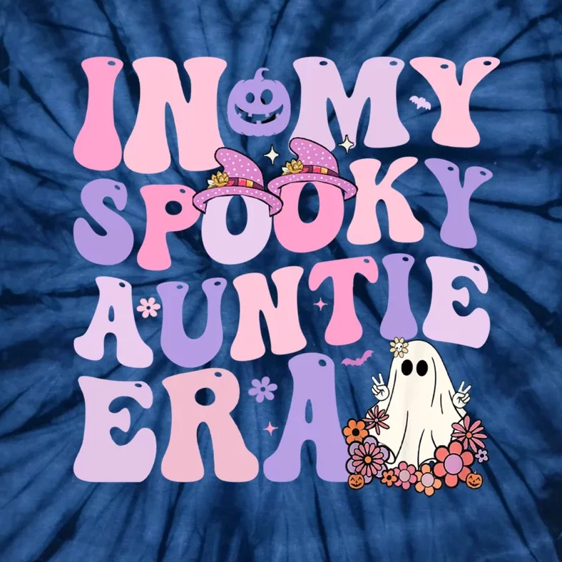 In My Spooky Auntie Era Retro Groovy Halloween Ghost Tie-Dye T-Shirt