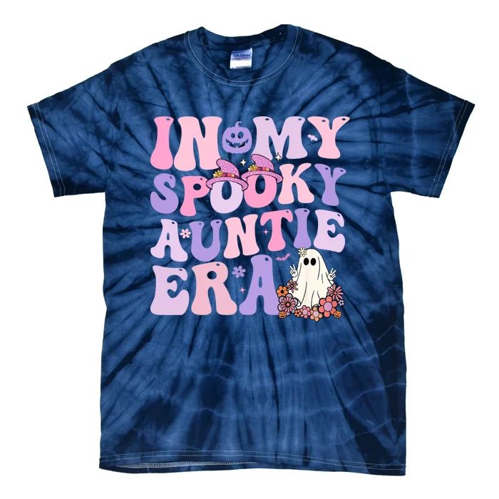 In My Spooky Auntie Era Retro Groovy Halloween Ghost Tie-Dye T-Shirt