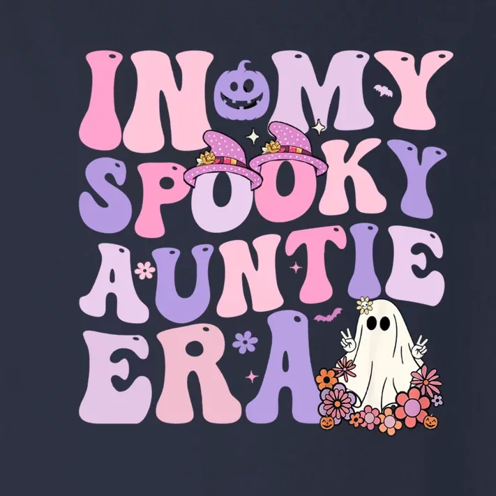 In My Spooky Auntie Era Retro Groovy Halloween Ghost Toddler Long Sleeve Shirt