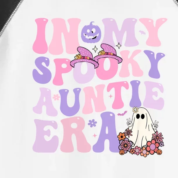 In My Spooky Auntie Era Retro Groovy Halloween Ghost Toddler Fine Jersey T-Shirt