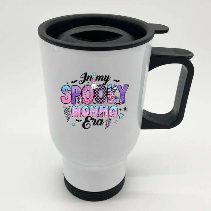 In My Spooky Momma Era Smile Face Halloween Cute Ghost Front & Back Stainless Steel Travel Mug