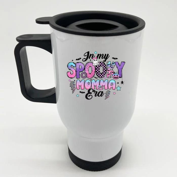 In My Spooky Momma Era Smile Face Halloween Cute Ghost Front & Back Stainless Steel Travel Mug