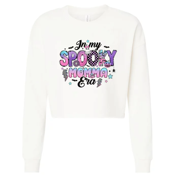 In My Spooky Momma Era Smile Face Halloween Cute Ghost Cropped Pullover Crew