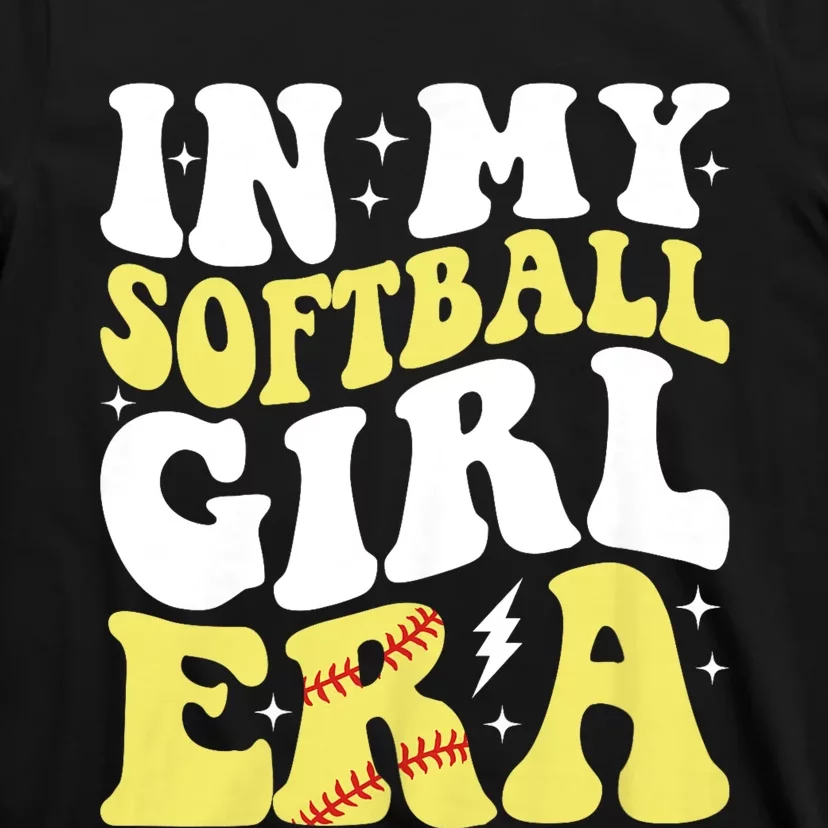 In My Softball Girl Era Retro Groovy Softball Girl T-Shirt