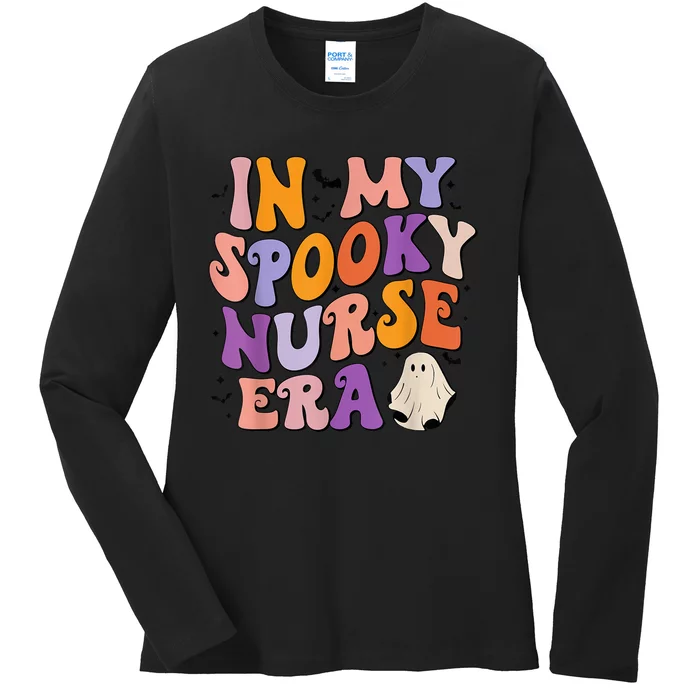 In My Spooky Nurse Era Halloween Groovy Witchy Spooky Nurse Ladies Long Sleeve Shirt