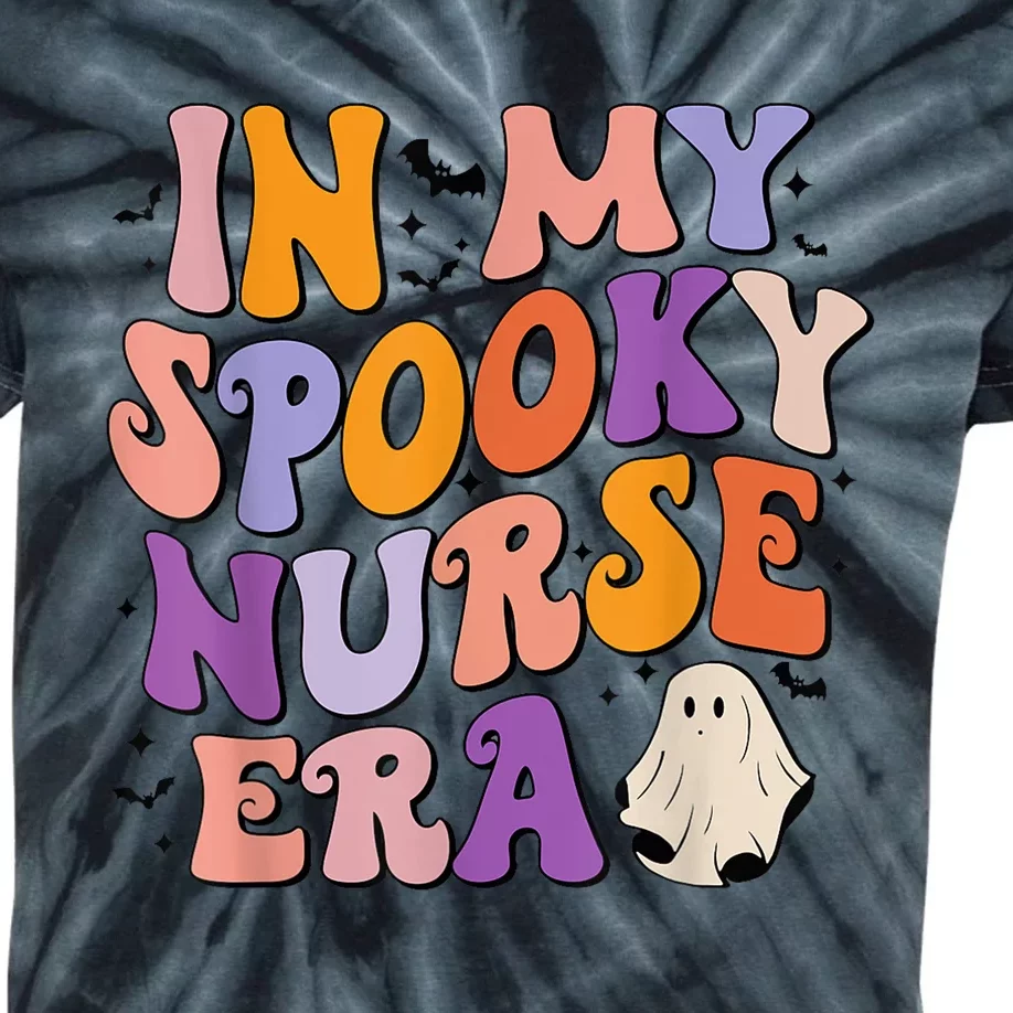 In My Spooky Nurse Era Halloween Groovy Witchy Spooky Nurse Kids Tie-Dye T-Shirt