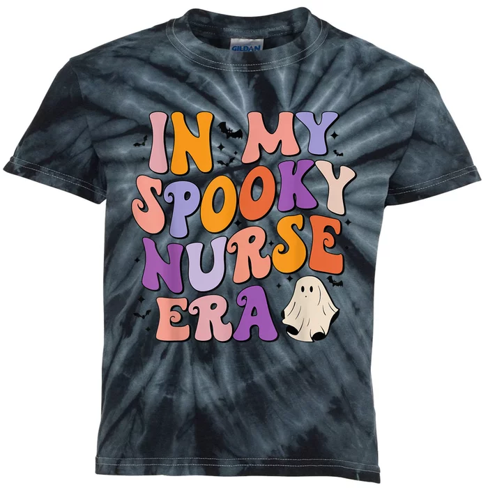 In My Spooky Nurse Era Halloween Groovy Witchy Spooky Nurse Kids Tie-Dye T-Shirt