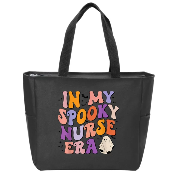 In My Spooky Nurse Era Halloween Groovy Witchy Spooky Nurse Zip Tote Bag