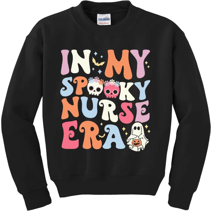 In My Spooky Nurse Era Halloween Groovy Witchy Spooky Nurse Kids Sweatshirt