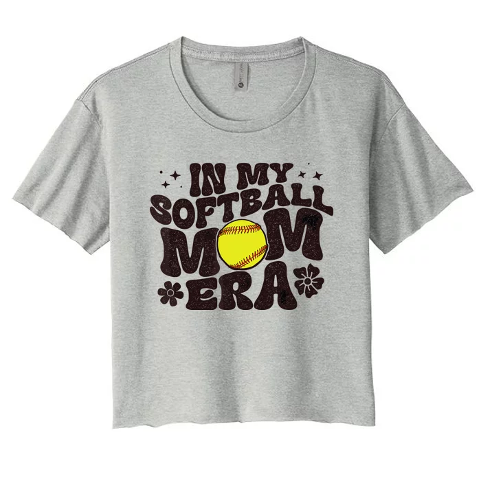 In My Softball Mom Era Softball Mama Wo Retro Women's Crop Top Tee