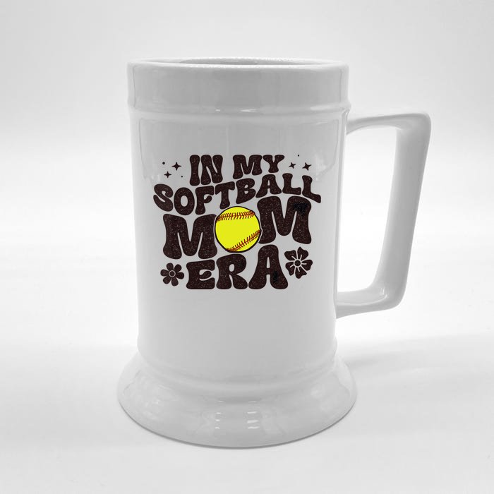 In My Softball Mom Era Softball Mama Wo Retro Front & Back Beer Stein