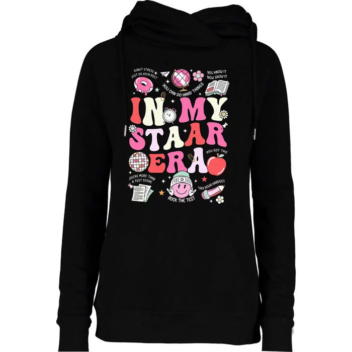 In My Staar Era Motivational Testing Test Day Funny Teacher Womens Funnel Neck Pullover Hood