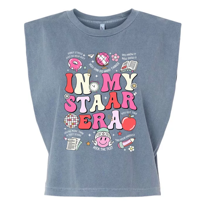 In My Staar Era Motivational Testing Test Day Funny Teacher Garment-Dyed Women's Muscle Tee