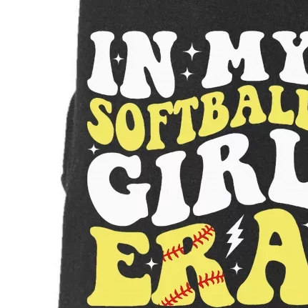 In My Softball Girl Era Retro Groovy Softball Doggie 3-End Fleece Hoodie