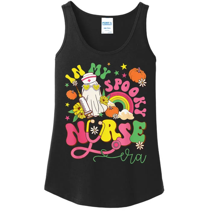 In My Spooky Nurse Era Nicu Funny Halloween Ghost Pumpkin Ladies Essential Tank