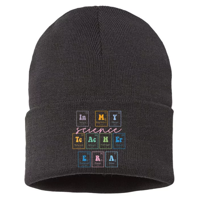 In My Science Teacher Era Funny Science Teacher Sustainable Knit Beanie