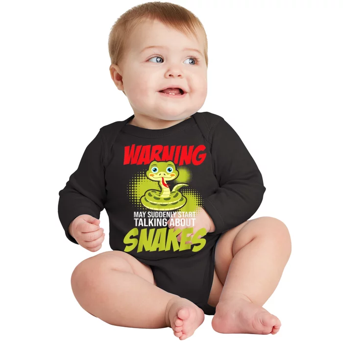 I May Start Talking About Snakes Snake Lover Zoo Zookeeper Baby Long Sleeve Bodysuit