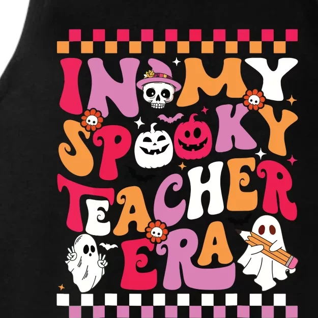 In My Spooky Teacher Era Groovy Ghost Teacher Halloween Ladies Tri-Blend Wicking Tank