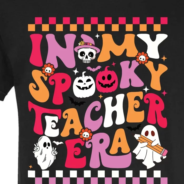 In My Spooky Teacher Era Groovy Ghost Teacher Halloween Garment-Dyed Heavyweight T-Shirt