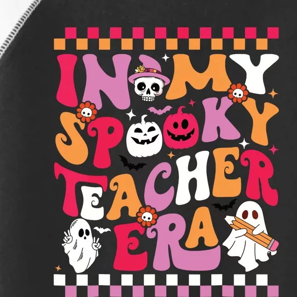 In My Spooky Teacher Era Groovy Ghost Teacher Halloween Toddler Fine Jersey T-Shirt