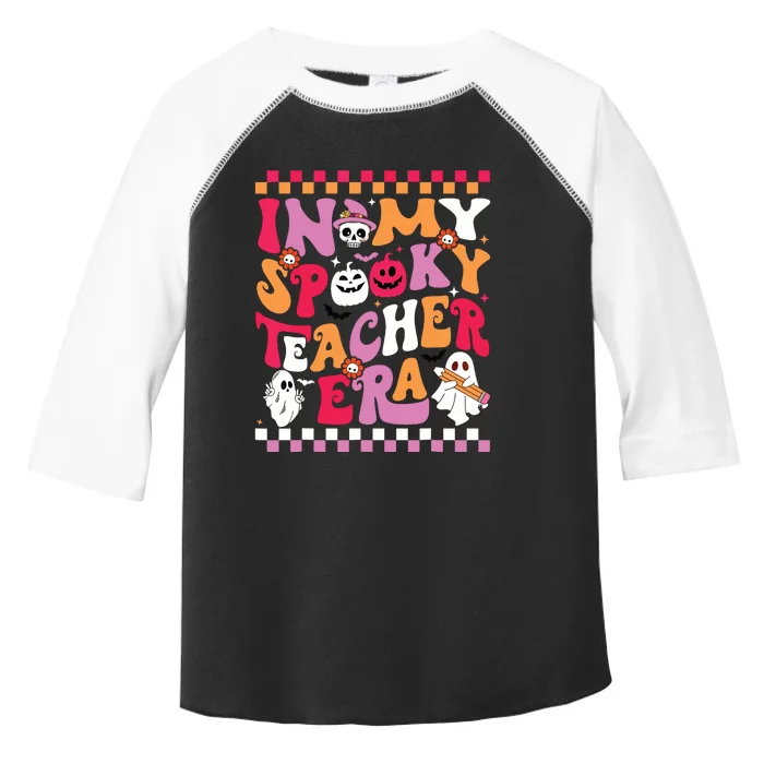 In My Spooky Teacher Era Groovy Ghost Teacher Halloween Toddler Fine Jersey T-Shirt