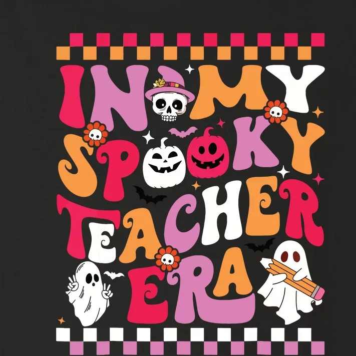 In My Spooky Teacher Era Groovy Ghost Teacher Halloween Toddler Long Sleeve Shirt