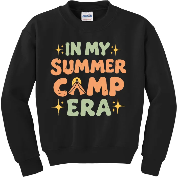 In My Summer Camp Era Women Groovy Retro Camping Camper Kids Sweatshirt