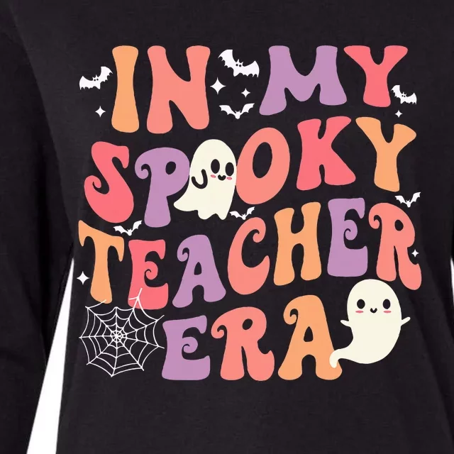 In My Spooky Teacher Era Ghost Halloween Retro Teachers Day Womens Cotton Relaxed Long Sleeve T-Shirt