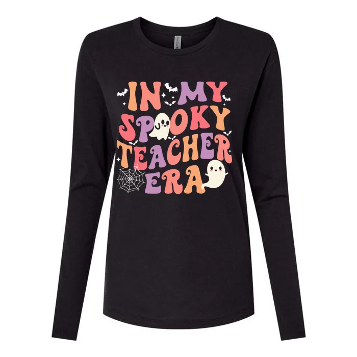 In My Spooky Teacher Era Ghost Halloween Retro Teachers Day Womens Cotton Relaxed Long Sleeve T-Shirt