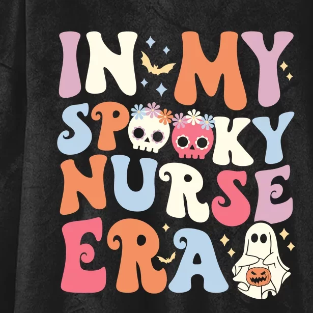 In My Spooky Nurse Era Halloween Groovy Witchy Spooky Nurse Hooded Wearable Blanket