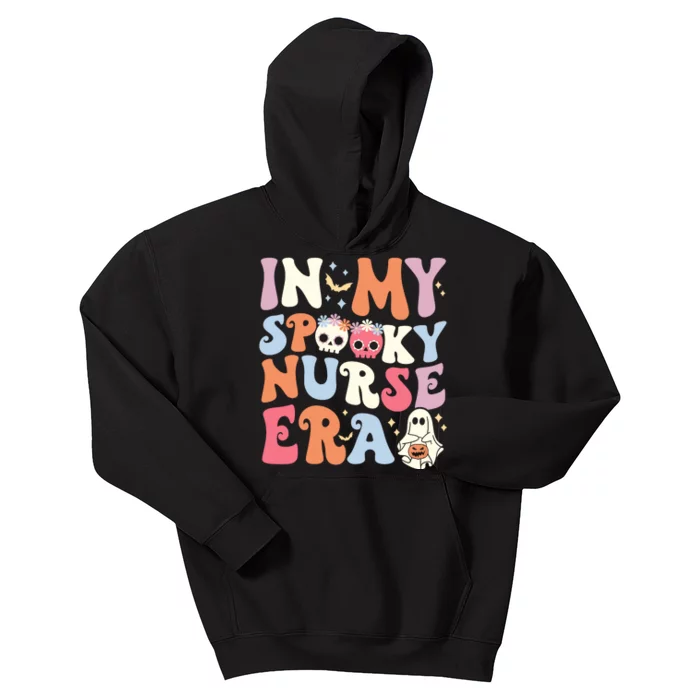 In My Spooky Nurse Era Halloween Groovy Witchy Spooky Nurse Kids Hoodie