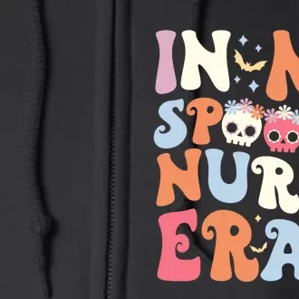 In My Spooky Nurse Era Halloween Groovy Witchy Spooky Nurse Full Zip Hoodie