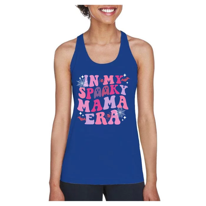 In My Spooky Mama Era Ghost Groovy Halloween Trick Or Treat Great Gift Women's Racerback Tank