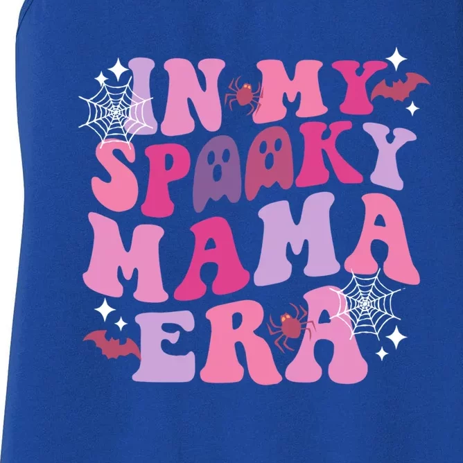 In My Spooky Mama Era Ghost Groovy Halloween Trick Or Treat Great Gift Women's Racerback Tank