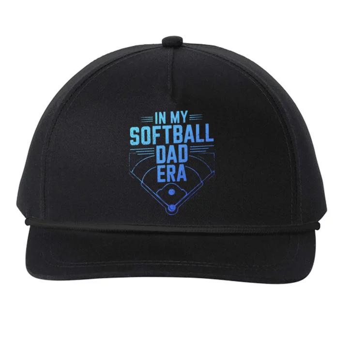 In My Softball Dad Era Softball Team Dad Softball Dads Gift Snapback Five-Panel Rope Hat