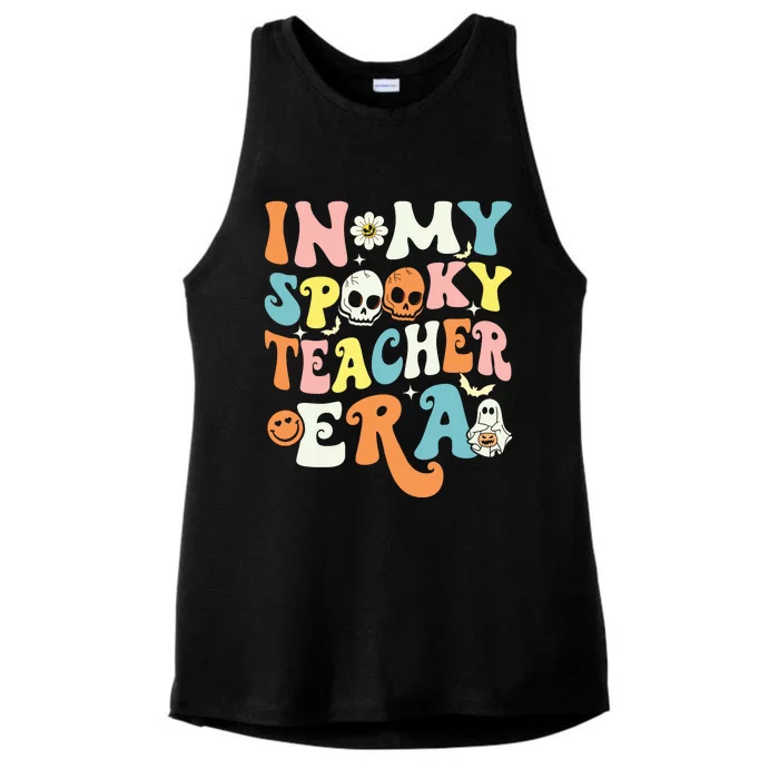 In My Spooky Teacher Era Retro Ghost Halloween Teachers Day Ladies Tri-Blend Wicking Tank